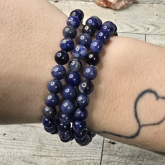 Lapis Lazuli Crystal Beaded Bracelet - Picture 2 of 4